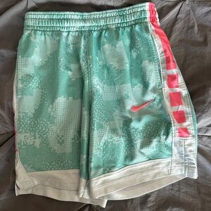 Nike Boys Medium Mint Green and Pink Athletic Shorts